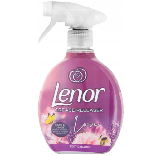 Спрей для разглаживания складок на одежде (жидкий утюг) Lenor Crease Releaser Exotic Bloom, 500 мл.